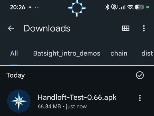 Downloads in Files by Google, with Handloft-Test